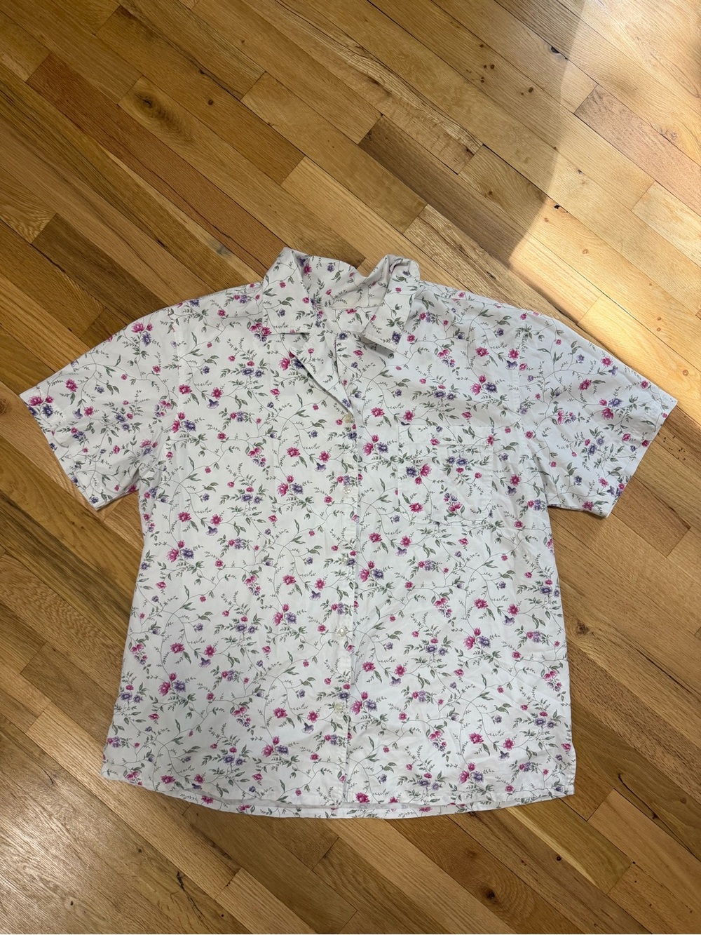 Short-Sleeve Floral Button-Up Shirt